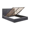 BED WITH MATTRESS & STORAGE SPACE BRILEY FK10807.01 GREY VELVET--FOR MATTRESS 160x200cm.