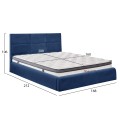 BED WITH MATTRESS & STORAGE SPACE BRILEY FK10807.08 BLUE VELVET--FOR MATTRESS 160x200cm. BED WITH MATTRESS & STORAGE SPACE BRILEY FK10807.08 BLUE VELVET--FOR MATTRESS 160x200cm.