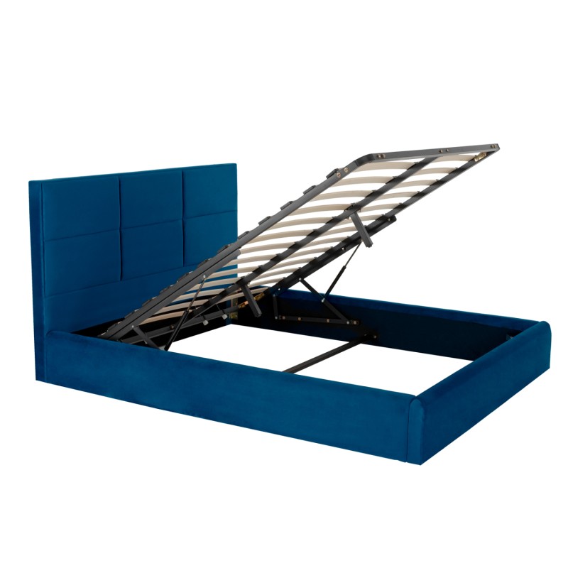 BED WITH MATTRESS & STORAGE SPACE BRILEY FK10807.08 BLUE VELVET--FOR MATTRESS 160x200cm. BED WITH MATTRESS & STORAGE SPACE BRILEY FK10807.08 BLUE VELVET--FOR MATTRESS 160x200cm.