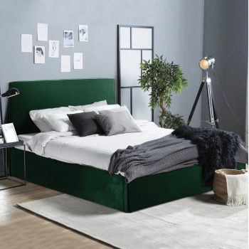 BED WITH MATTRESS & STORAGE SPACE ALLIE FK10805.13 CYPRESS GREEN VELVET--MATTRESS 160Χ200cm BED WITH MATTRESS & STORAGE SPACE ALLIE FK10805.13 CYPRESS GREEN VELVET--MATTRESS 160Χ200cm