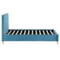 SEMI-DOUBLE BED WITH MATTRESS MAYLIN FK10758.02 TURQUOISE VELVET--MATTRESS 120X200cm
