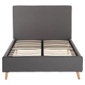 SEMI-DOUBLE BED WITH MATTRESS MAYLIN FK10758.03 GREY FABRIC--MATTRESS 120X200cm
