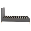 SEMI-DOUBLE BED WITH MATTRESS MAYLIN FK10758.03 GREY FABRIC--MATTRESS 120X200cm