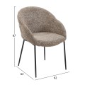 DINING CHAIR DRENNY FK18424.03 TAUPE FABRIC-METAL BLACK LEGS 62x63x85Hcm.