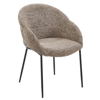 DINING CHAIR DRENNY FK18424.03 TAUPE FABRIC-METAL BLACK LEGS 62x63x85Hcm.