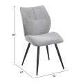 DINING CHAIR GAFF FK18425.01 LIGHT GREY FABRIC-METAL BLACK LEGS 49x63x90Hcm. DINING CHAIR GAFF FK18425.01 LIGHT GREY FABRIC-METAL BLACK LEGS 49x63x90Hcm.