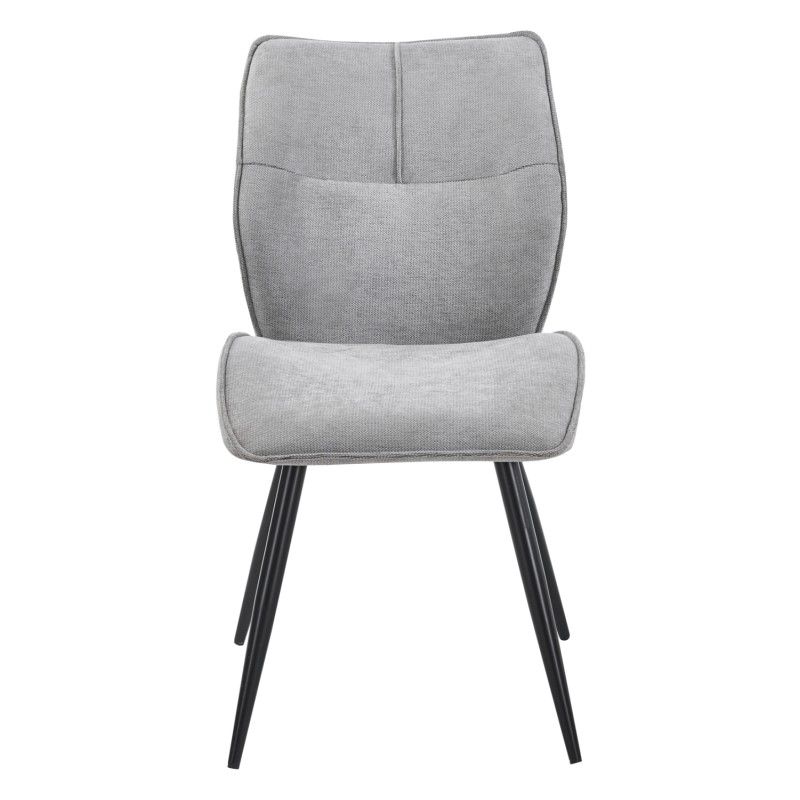 DINING CHAIR GAFF FK18425.01 LIGHT GREY FABRIC-METAL BLACK LEGS 49x63x90Hcm. DINING CHAIR GAFF FK18425.01 LIGHT GREY FABRIC-METAL BLACK LEGS 49x63x90Hcm.