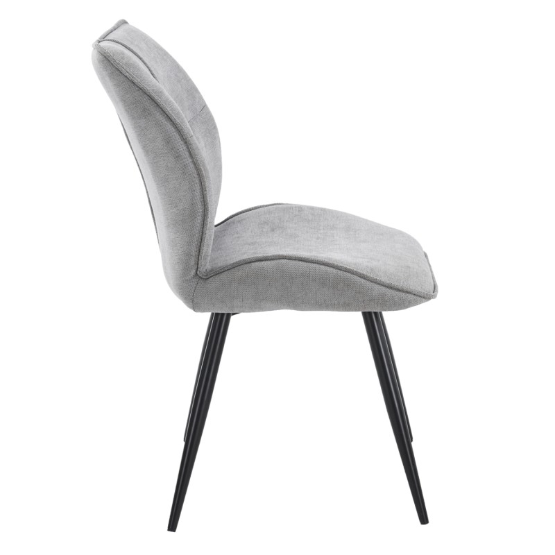 DINING CHAIR GAFF FK18425.01 LIGHT GREY FABRIC-METAL BLACK LEGS 49x63x90Hcm. DINING CHAIR GAFF FK18425.01 LIGHT GREY FABRIC-METAL BLACK LEGS 49x63x90Hcm.