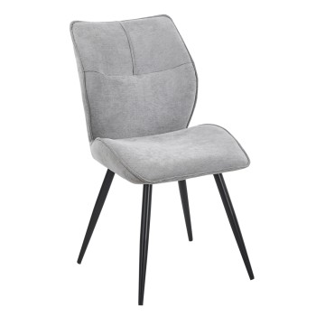 DINING CHAIR GAFF FK18425.01 LIGHT GREY FABRIC-METAL BLACK LEGS 49x63x90Hcm.