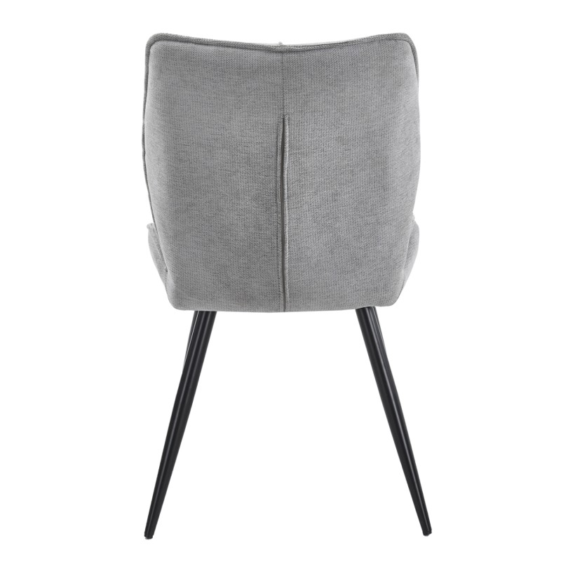 DINING CHAIR GAFF FK18425.01 LIGHT GREY FABRIC-METAL BLACK LEGS 49x63x90Hcm. DINING CHAIR GAFF FK18425.01 LIGHT GREY FABRIC-METAL BLACK LEGS 49x63x90Hcm.