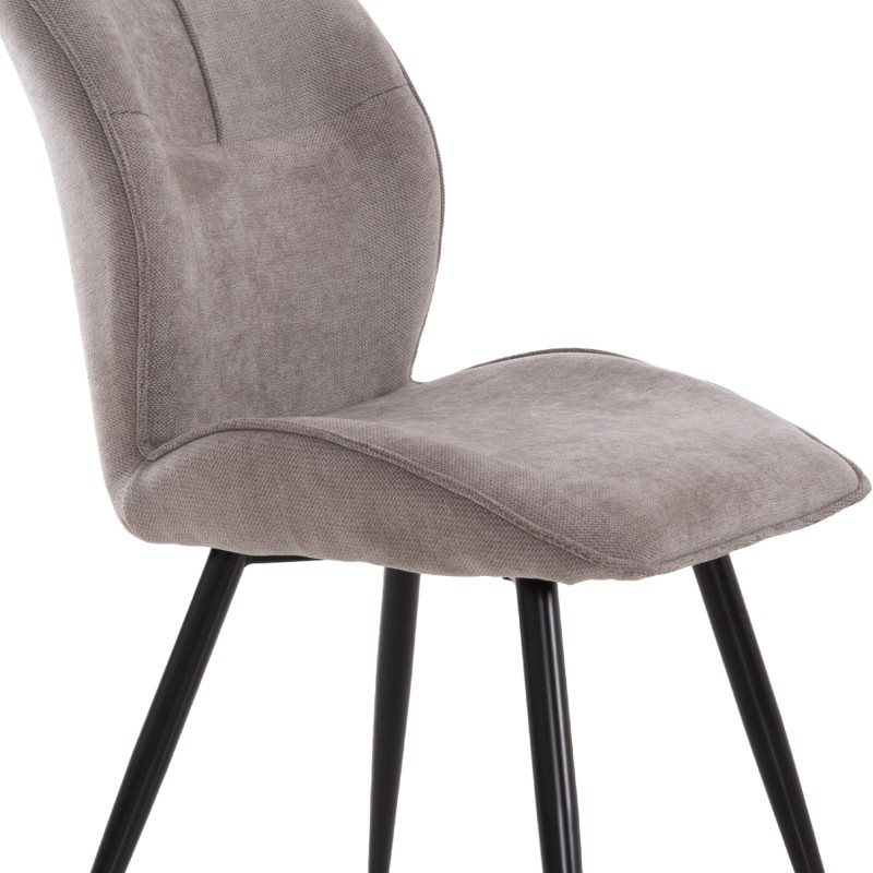 DINING CHAIR GAFF FK18425.01 LIGHT GREY FABRIC-METAL BLACK LEGS 49x63x90Hcm. DINING CHAIR GAFF FK18425.01 LIGHT GREY FABRIC-METAL BLACK LEGS 49x63x90Hcm.