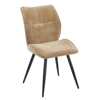DINING CHAIR GAFF FK18425.03 TAUPE FABRIC-METAL BLACK LEGS 49x63x90Hcm.