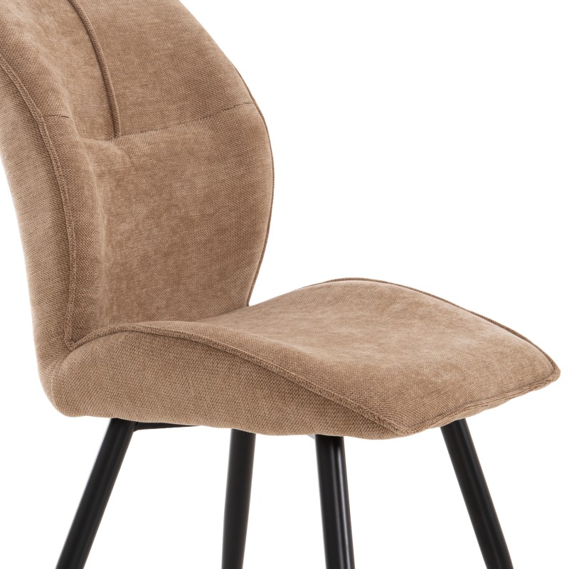 DINING CHAIR GAFF FK18425.03 TAUPE FABRIC-METAL BLACK LEGS 49x63x90Hcm. DINING CHAIR GAFF FK18425.03 TAUPE FABRIC-METAL BLACK LEGS 49x63x90Hcm.