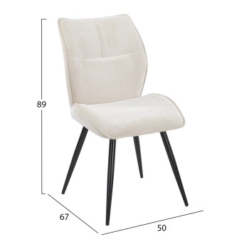 DINING CHAIR GAFF FK18425.02 BEIGE FABRIC-METAL BLACK LEGS 49x63x90Hcm. DINING CHAIR GAFF FK18425.02 BEIGE FABRIC-METAL BLACK LEGS 49x63x90Hcm.