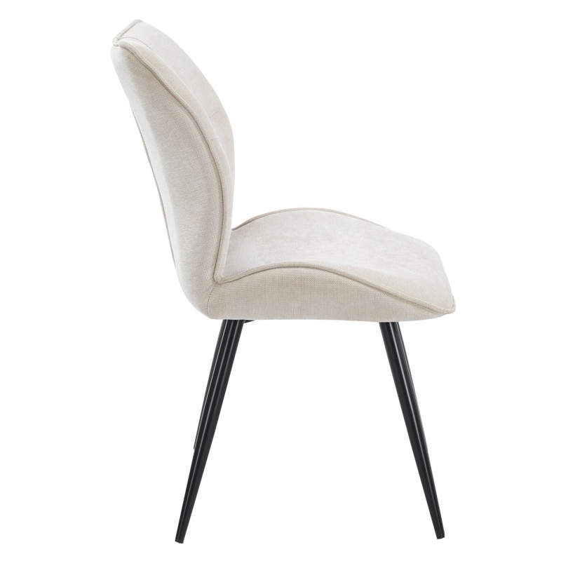 DINING CHAIR GAFF FK18425.02 BEIGE FABRIC-METAL BLACK LEGS 49x63x90Hcm. DINING CHAIR GAFF FK18425.02 BEIGE FABRIC-METAL BLACK LEGS 49x63x90Hcm.