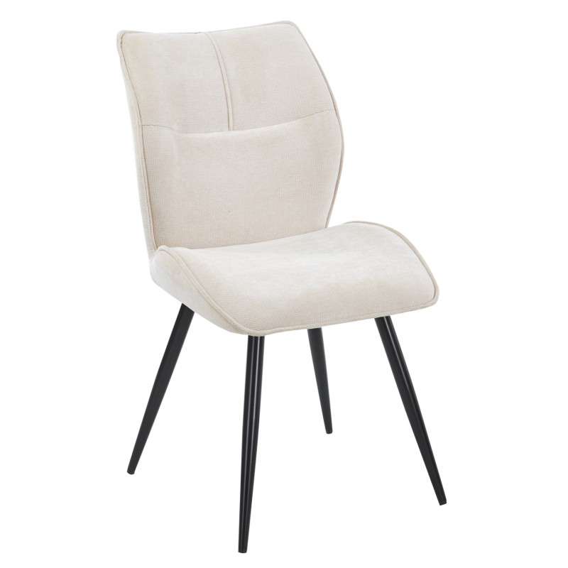 DINING CHAIR GAFF FK18425.02 BEIGE FABRIC-METAL BLACK LEGS 49x63x90Hcm. DINING CHAIR GAFF FK18425.02 BEIGE FABRIC-METAL BLACK LEGS 49x63x90Hcm.