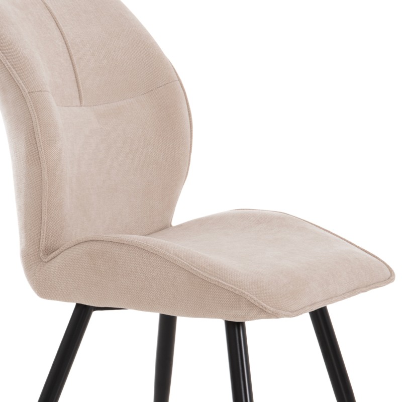 DINING CHAIR GAFF FK18425.02 BEIGE FABRIC-METAL BLACK LEGS 49x63x90Hcm. DINING CHAIR GAFF FK18425.02 BEIGE FABRIC-METAL BLACK LEGS 49x63x90Hcm.