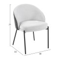 DINING CHAIR DETTON FK18426.01 GREY FABRIC-METAL BLACK LEGS 58x56x76Hcm. DINING CHAIR DETTON FK18426.01 GREY FABRIC-METAL BLACK LEGS 58x56x76Hcm.