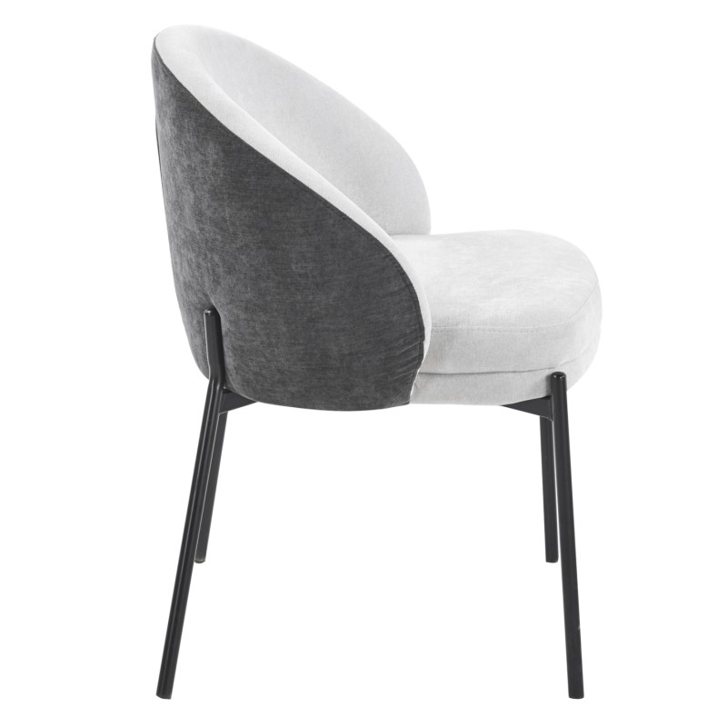 DINING CHAIR DETTON FK18426.01 GREY FABRIC-METAL BLACK LEGS 58x56x76Hcm. DINING CHAIR DETTON FK18426.01 GREY FABRIC-METAL BLACK LEGS 58x56x76Hcm.