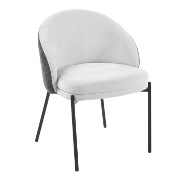 DINING CHAIR DETTON FK18426.01 GREY FABRIC-METAL BLACK LEGS 58x56x76Hcm.