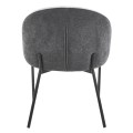 DINING CHAIR DETTON FK18426.01 GREY FABRIC-METAL BLACK LEGS 58x56x76Hcm. DINING CHAIR DETTON FK18426.01 GREY FABRIC-METAL BLACK LEGS 58x56x76Hcm.