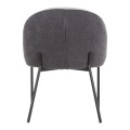 DINING CHAIR DETTON FK18426.01 GREY FABRIC-METAL BLACK LEGS 58x56x76Hcm. DINING CHAIR DETTON FK18426.01 GREY FABRIC-METAL BLACK LEGS 58x56x76Hcm.