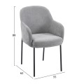 DINING CHAIR MANIDO FK18429.01 GREY FABRIC--BLACK METAL LEGS 54x61x87Hcm. DINING CHAIR MANIDO FK18429.01 GREY FABRIC--BLACK METAL LEGS 54x61x87Hcm.