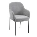 DINING CHAIR MANIDO FK18429.01 GREY FABRIC--BLACK METAL LEGS 54x61x87Hcm. DINING CHAIR MANIDO FK18429.01 GREY FABRIC--BLACK METAL LEGS 54x61x87Hcm.