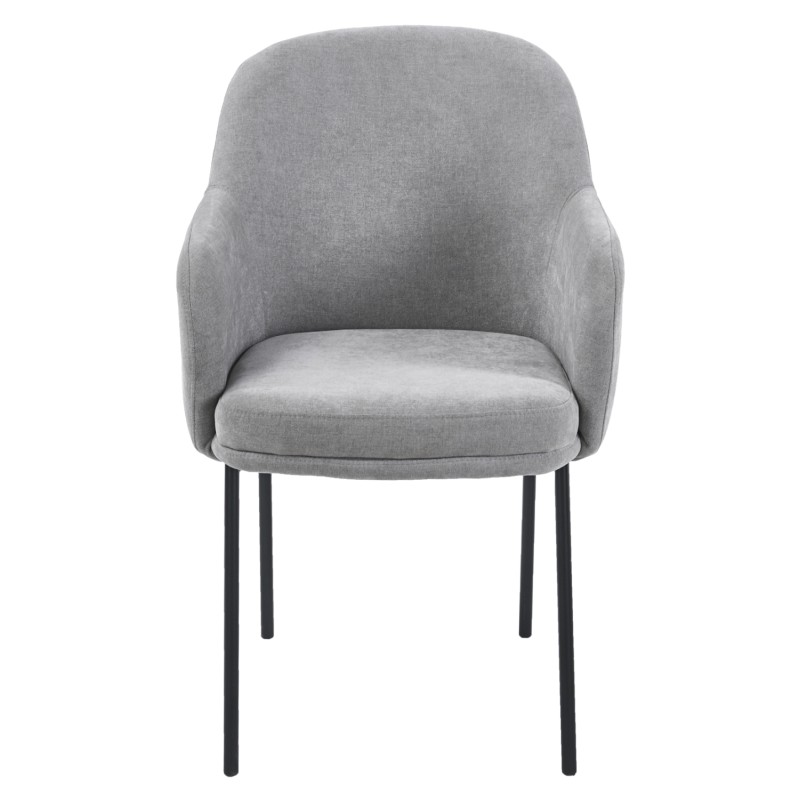 DINING CHAIR MANIDO FK18429.01 GREY FABRIC--BLACK METAL LEGS 54x61x87Hcm. DINING CHAIR MANIDO FK18429.01 GREY FABRIC--BLACK METAL LEGS 54x61x87Hcm.
