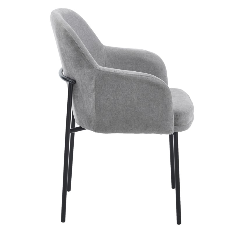 DINING CHAIR MANIDO FK18429.01 GREY FABRIC--BLACK METAL LEGS 54x61x87Hcm. DINING CHAIR MANIDO FK18429.01 GREY FABRIC--BLACK METAL LEGS 54x61x87Hcm.