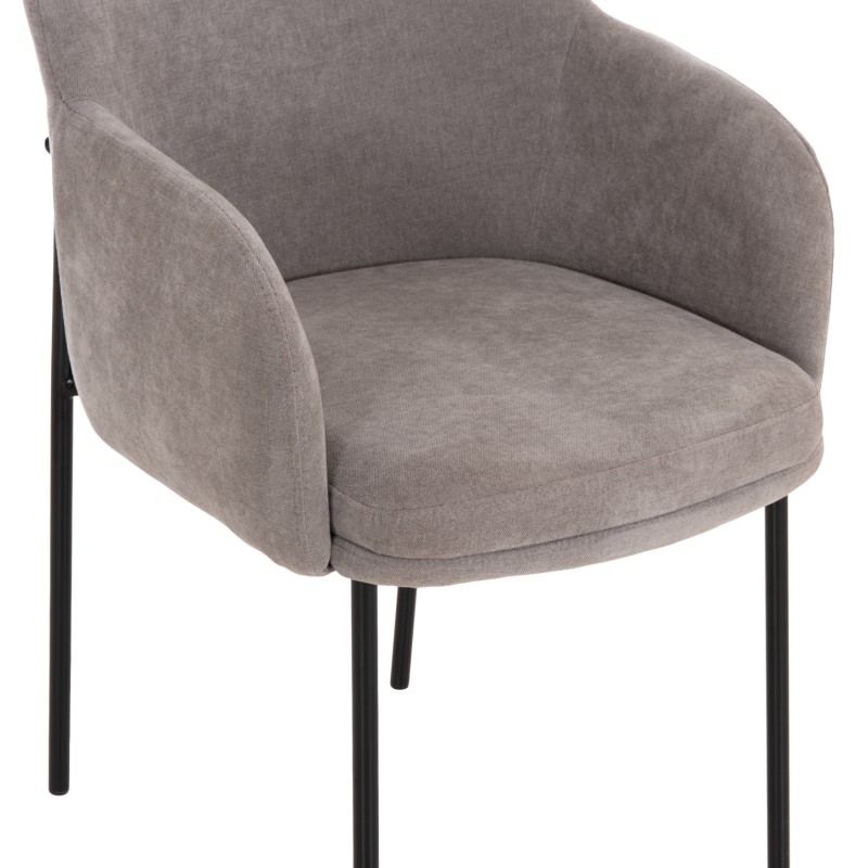 DINING CHAIR MANIDO FK18429.01 GREY FABRIC--BLACK METAL LEGS 54x61x87Hcm. DINING CHAIR MANIDO FK18429.01 GREY FABRIC--BLACK METAL LEGS 54x61x87Hcm.