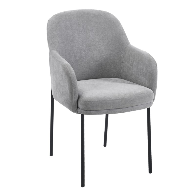DINING CHAIR MANIDO FK18429.01 GREY FABRIC--BLACK METAL LEGS 54x61x87Hcm. DINING CHAIR MANIDO FK18429.01 GREY FABRIC--BLACK METAL LEGS 54x61x87Hcm.
