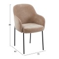 DINING CHAIR MANIDO FK18429.03 TAUPE FABRIC--BLACK METAL LEGS 54x61x87Hcm. DINING CHAIR MANIDO FK18429.03 TAUPE FABRIC--BLACK METAL LEGS 54x61x87Hcm.