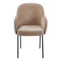 DINING CHAIR MANIDO FK18429.03 TAUPE FABRIC--BLACK METAL LEGS 54x61x87Hcm. DINING CHAIR MANIDO FK18429.03 TAUPE FABRIC--BLACK METAL LEGS 54x61x87Hcm.