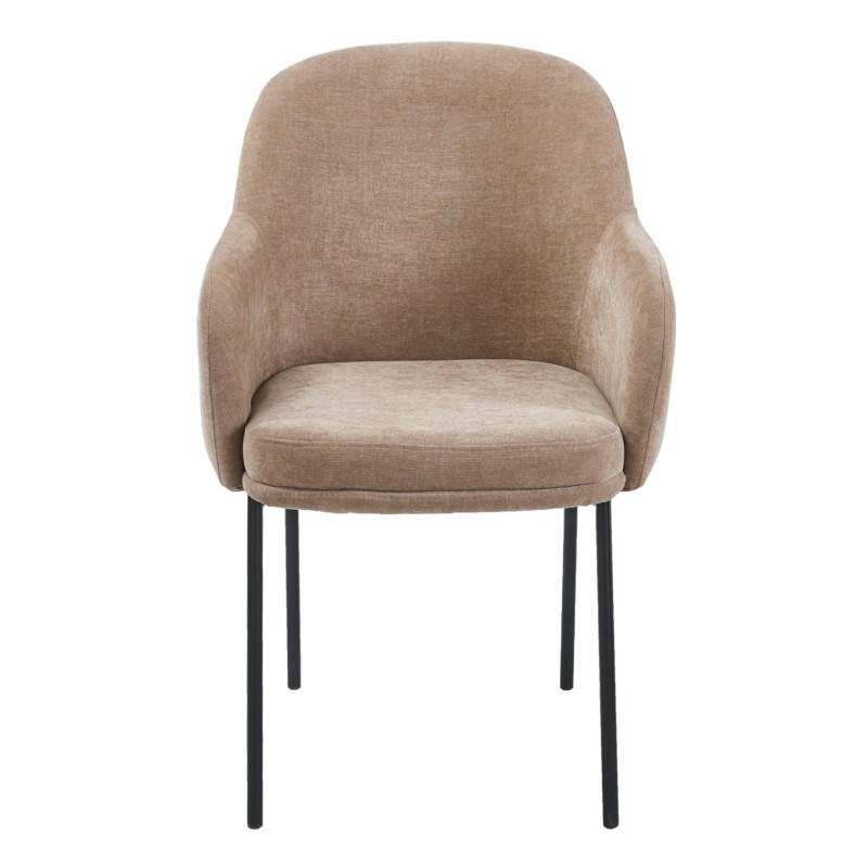 DINING CHAIR MANIDO FK18429.03 TAUPE FABRIC--BLACK METAL LEGS 54x61x87Hcm. DINING CHAIR MANIDO FK18429.03 TAUPE FABRIC--BLACK METAL LEGS 54x61x87Hcm.