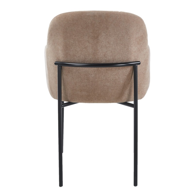 DINING CHAIR MANIDO FK18429.03 TAUPE FABRIC--BLACK METAL LEGS 54x61x87Hcm. DINING CHAIR MANIDO FK18429.03 TAUPE FABRIC--BLACK METAL LEGS 54x61x87Hcm.