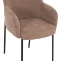 DINING CHAIR MANIDO FK18429.03 TAUPE FABRIC--BLACK METAL LEGS 54x61x87Hcm. DINING CHAIR MANIDO FK18429.03 TAUPE FABRIC--BLACK METAL LEGS 54x61x87Hcm.