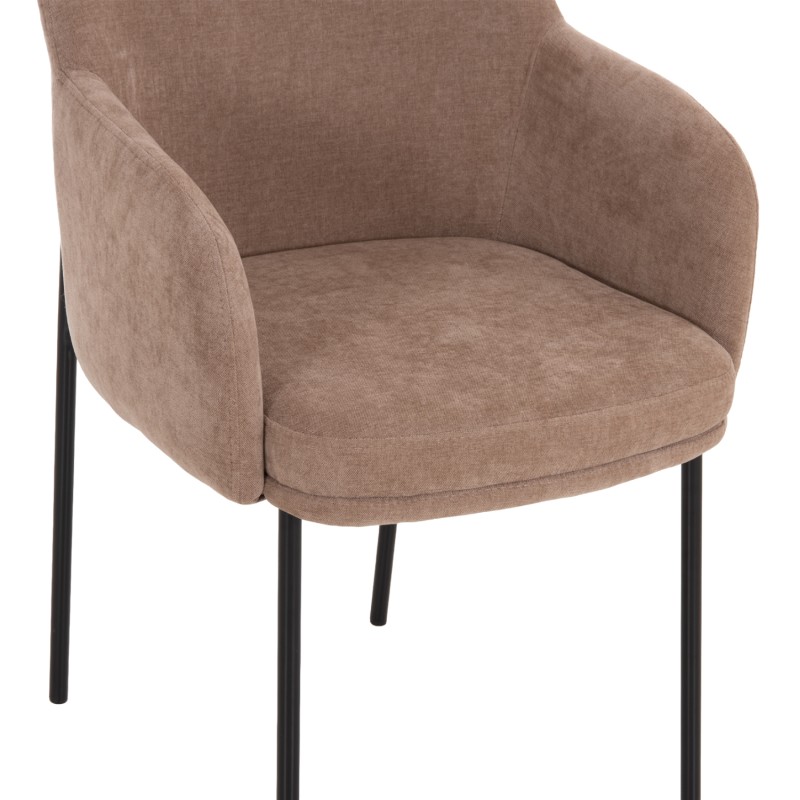DINING CHAIR MANIDO FK18429.03 TAUPE FABRIC--BLACK METAL LEGS 54x61x87Hcm. DINING CHAIR MANIDO FK18429.03 TAUPE FABRIC--BLACK METAL LEGS 54x61x87Hcm.