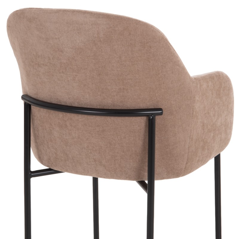 DINING CHAIR MANIDO FK18429.03 TAUPE FABRIC--BLACK METAL LEGS 54x61x87Hcm. DINING CHAIR MANIDO FK18429.03 TAUPE FABRIC--BLACK METAL LEGS 54x61x87Hcm.