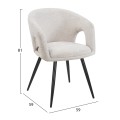 DINING CHAIR CORNEL FK18431.02 BEIGE FABRIC--BLACK METAL LEGS 59x56x79Hcm. DINING CHAIR CORNEL FK18431.02 BEIGE FABRIC--BLACK METAL LEGS 59x56x79Hcm.