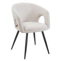 DINING CHAIR CORNEL FK18431.02 BEIGE FABRIC--BLACK METAL LEGS 59x56x79Hcm. DINING CHAIR CORNEL FK18431.02 BEIGE FABRIC--BLACK METAL LEGS 59x56x79Hcm.