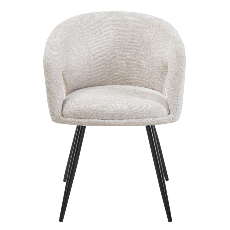 DINING CHAIR CORNEL FK18431.02 BEIGE FABRIC--BLACK METAL LEGS 59x56x79Hcm. DINING CHAIR CORNEL FK18431.02 BEIGE FABRIC--BLACK METAL LEGS 59x56x79Hcm.