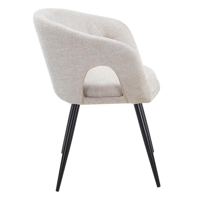 DINING CHAIR CORNEL FK18431.02 BEIGE FABRIC--BLACK METAL LEGS 59x56x79Hcm. DINING CHAIR CORNEL FK18431.02 BEIGE FABRIC--BLACK METAL LEGS 59x56x79Hcm.
