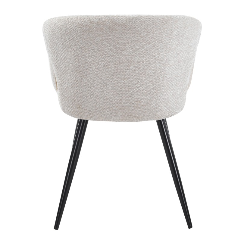 DINING CHAIR CORNEL FK18431.02 BEIGE FABRIC--BLACK METAL LEGS 59x56x79Hcm. DINING CHAIR CORNEL FK18431.02 BEIGE FABRIC--BLACK METAL LEGS 59x56x79Hcm.