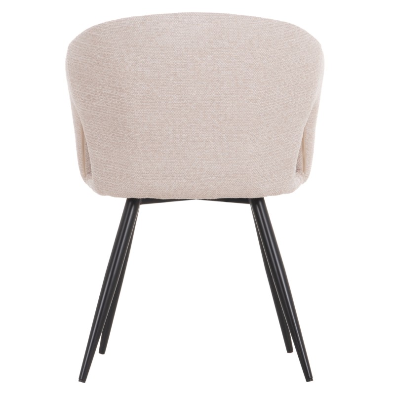DINING CHAIR CORNEL FK18431.02 BEIGE FABRIC--BLACK METAL LEGS 59x56x79Hcm. DINING CHAIR CORNEL FK18431.02 BEIGE FABRIC--BLACK METAL LEGS 59x56x79Hcm.