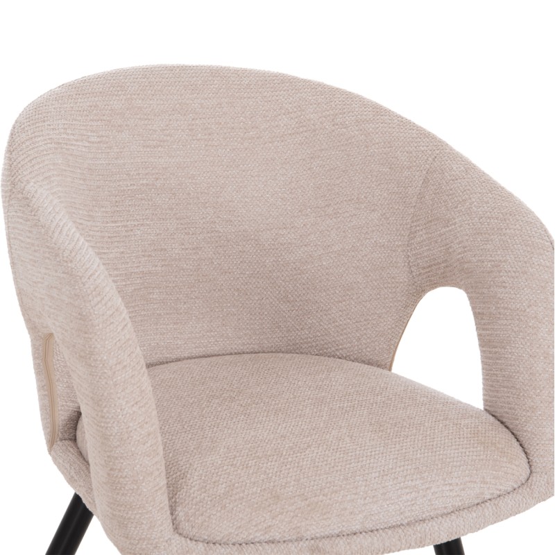 DINING CHAIR CORNEL FK18431.02 BEIGE FABRIC--BLACK METAL LEGS 59x56x79Hcm. DINING CHAIR CORNEL FK18431.02 BEIGE FABRIC--BLACK METAL LEGS 59x56x79Hcm.