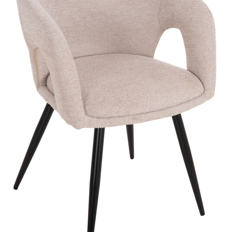 DINING CHAIR CORNEL FK18431.02 BEIGE FABRIC--BLACK METAL LEGS 59x56x79Hcm. DINING CHAIR CORNEL FK18431.02 BEIGE FABRIC--BLACK METAL LEGS 59x56x79Hcm.