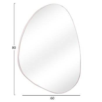 WALL MIRROR IRREGU FK4487.12 MDF FRAME IN WHITE COLORING 60x80Hcm. WALL MIRROR IRREGU FK4487.12 MDF FRAME IN WHITE COLORING 60x80Hcm.