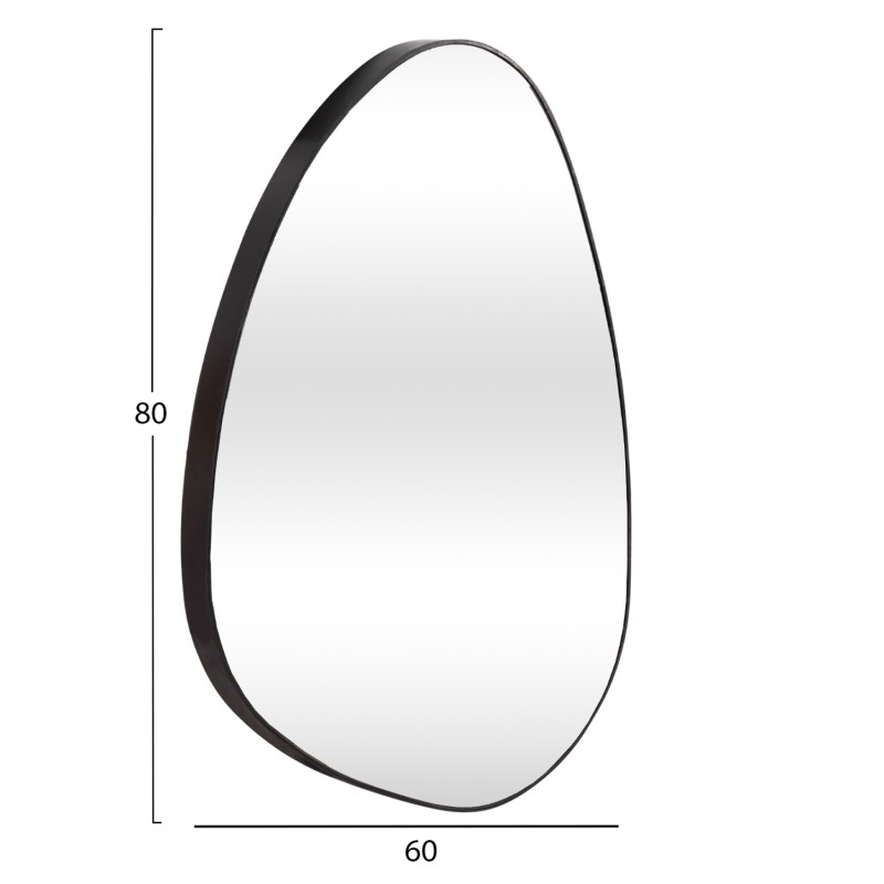 WALL MIRROR IRREGU FK4487.11 MDF FRAME IN BLACK COLORING 60x80Hcm.