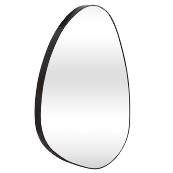 WALL MIRROR IRREGU FK4487.11 MDF FRAME IN BLACK COLORING 60x80Hcm.